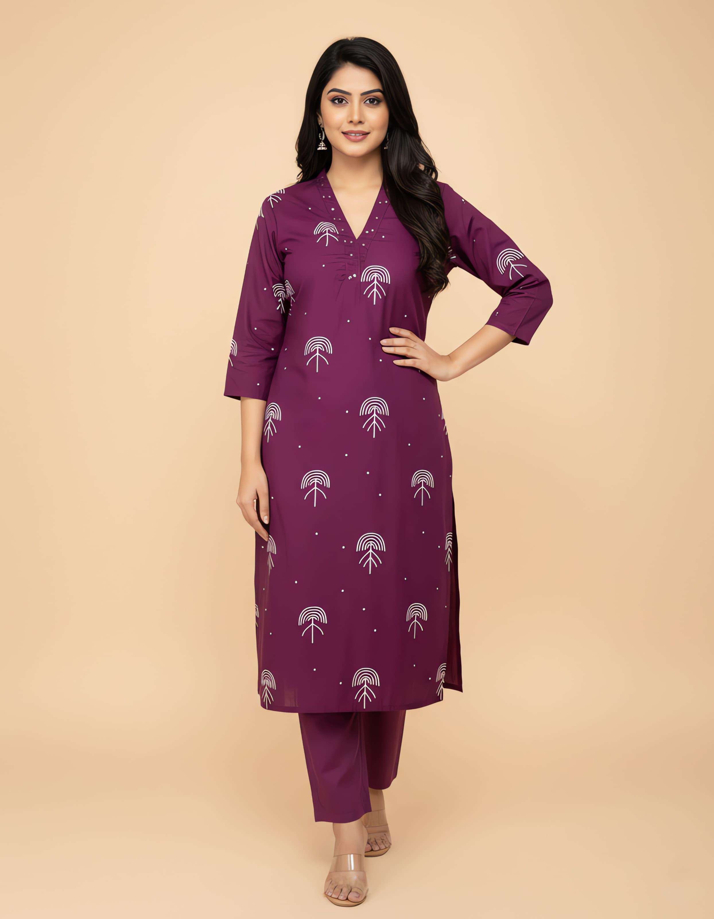 EXCLUSIVE PRINTED COTTON KURTI PANT FOR GIRL 2 PIECE SUMMER ...