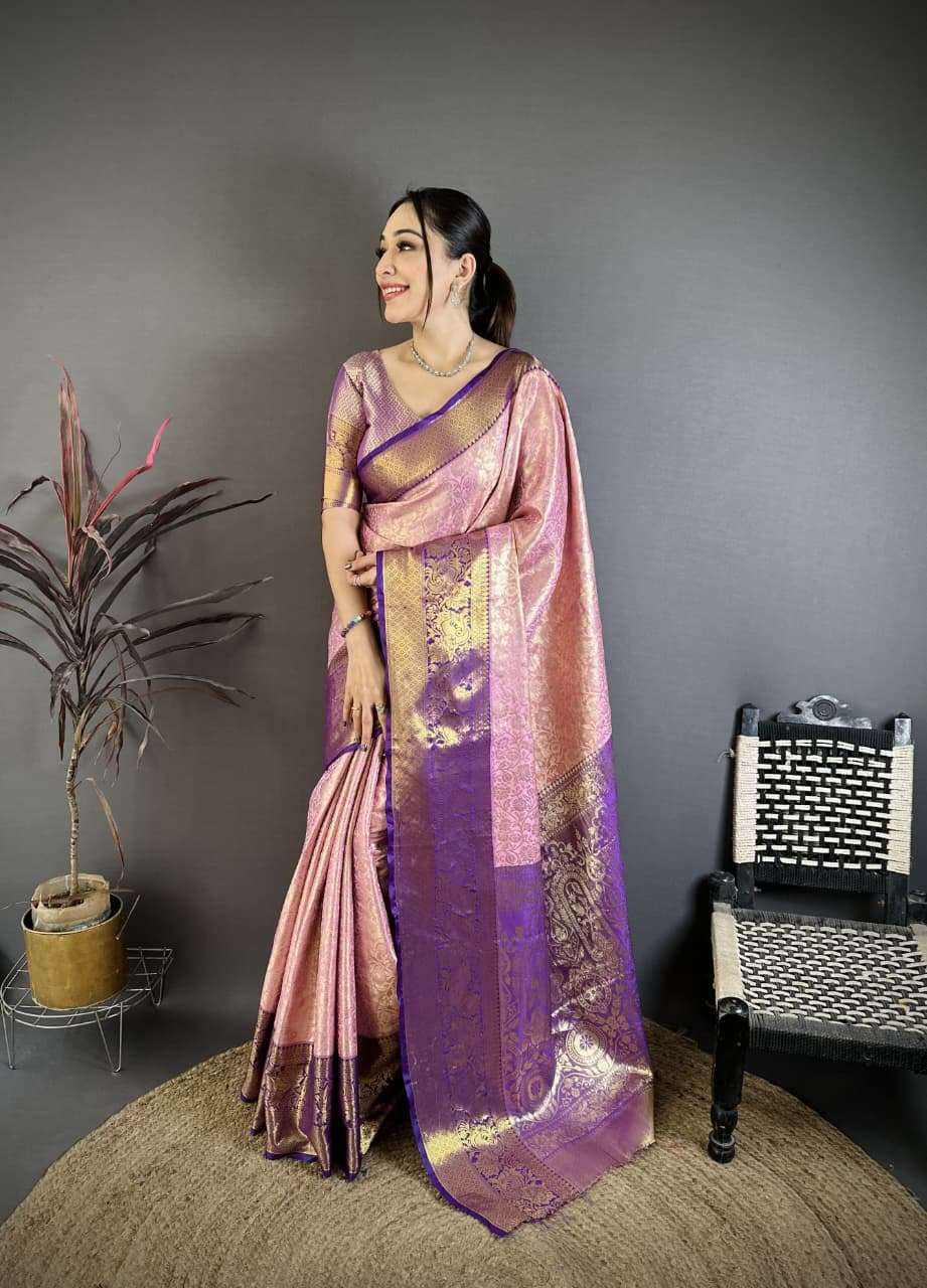 Explore our beautiful Premium Kanjivaram Silk super fabric C...