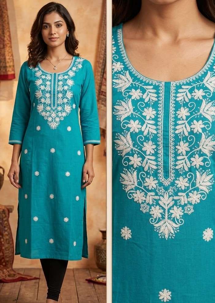 FANCY LUCKNOWI KURTI COLLECTION RAYON FABRIC DAILY BASE DEAL...