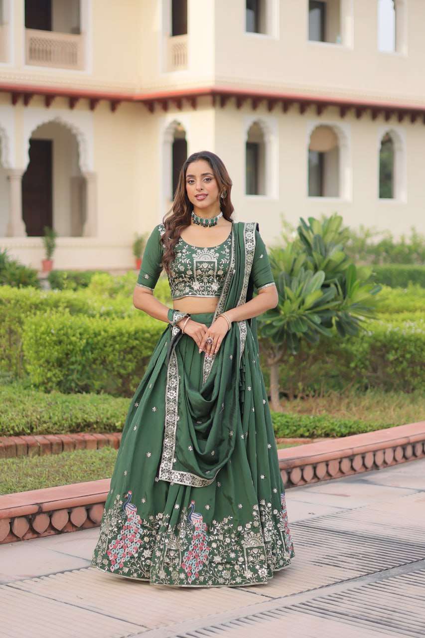  FANCY VICHITRA SILK FANCY FABRIC IN BEAUTIFUL GREEN COLOUR ...