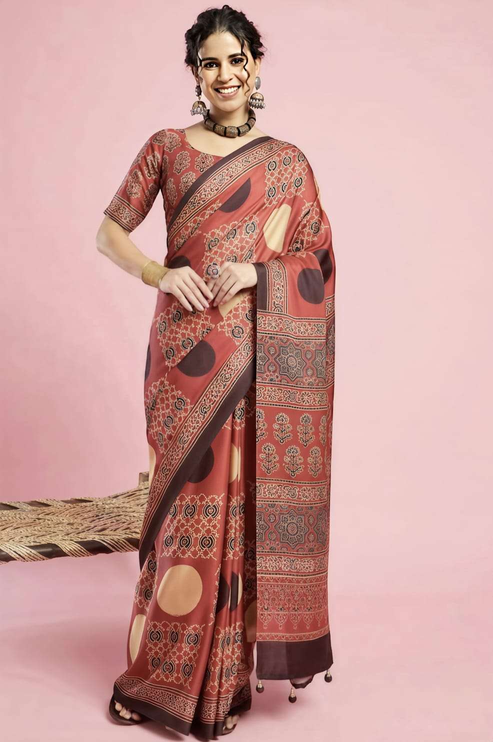 FASHION NEW LAUNCHING AJRAKH LUXE IN MODAL SATIN FABRIC PART...