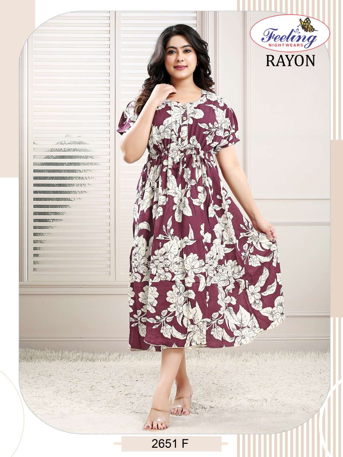 FEELING LIGHT WEARS 2651 REGULAR HOME WEAR ONE PIECE FROCK W...