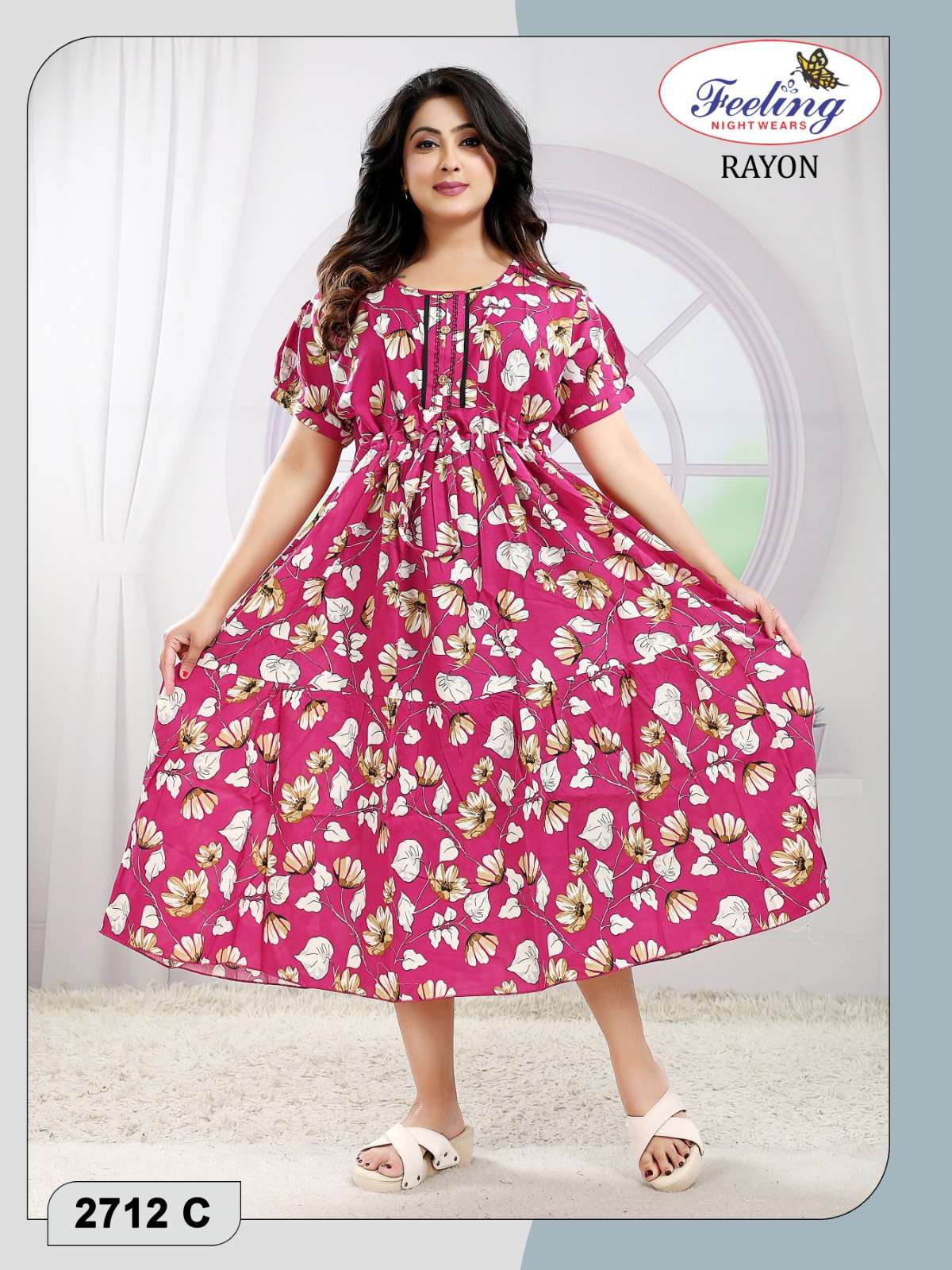 FEELING LIGHT WEARS 2712 SUMMER REGULAR HOME WEAR FROCK STYL...