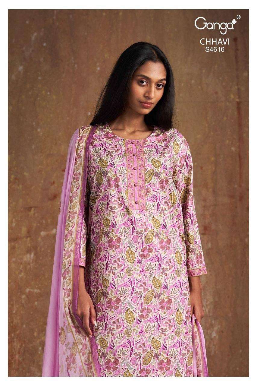 GANGA CHHAVI 4616 PREMIUM COTTON FLOWER PRINTED MATERIAL SUI...
