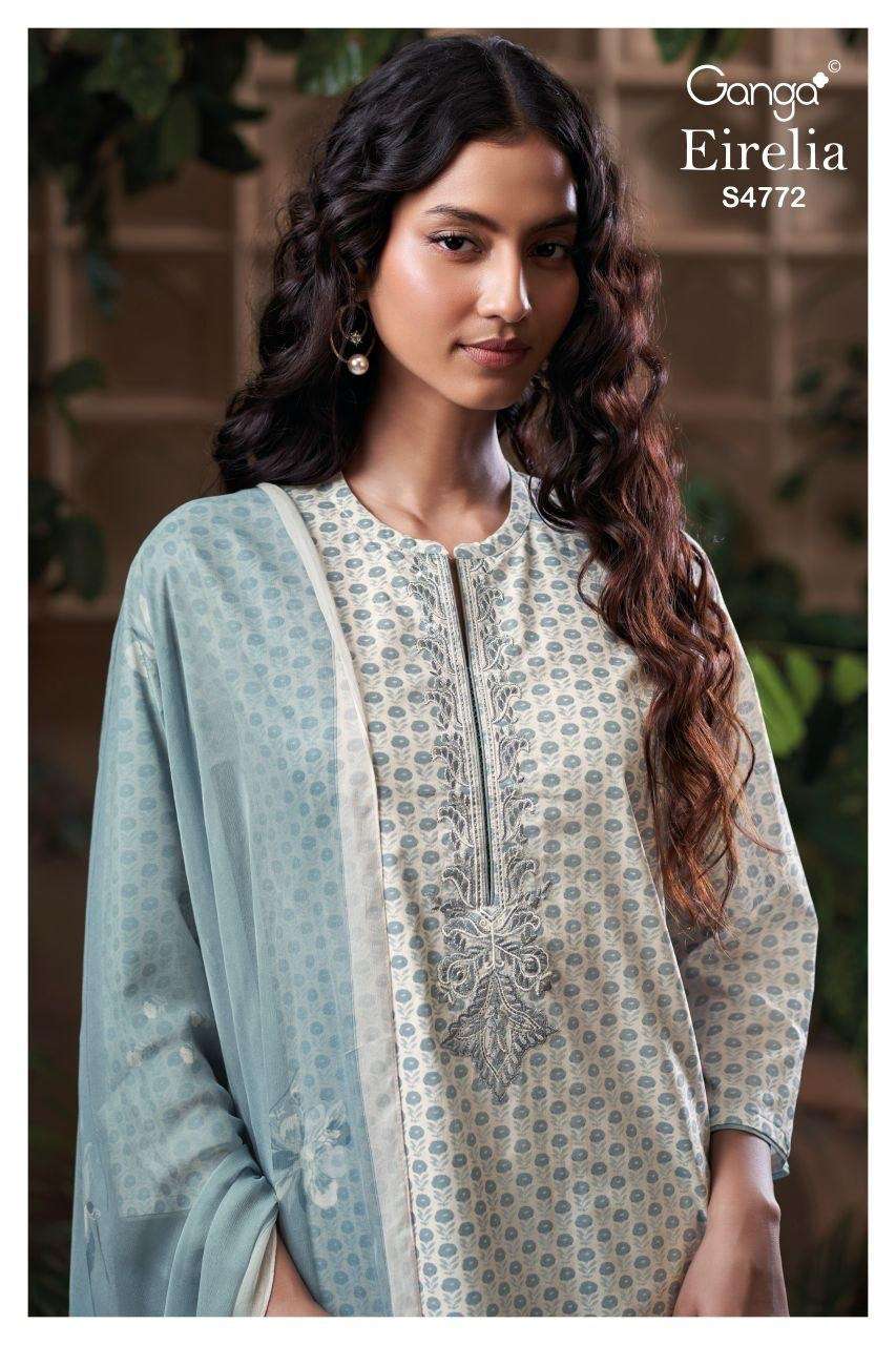 GANGA EIRELIA 4772 COTTON PRINTED WITH EMBROIDERY SALWAR KAM...