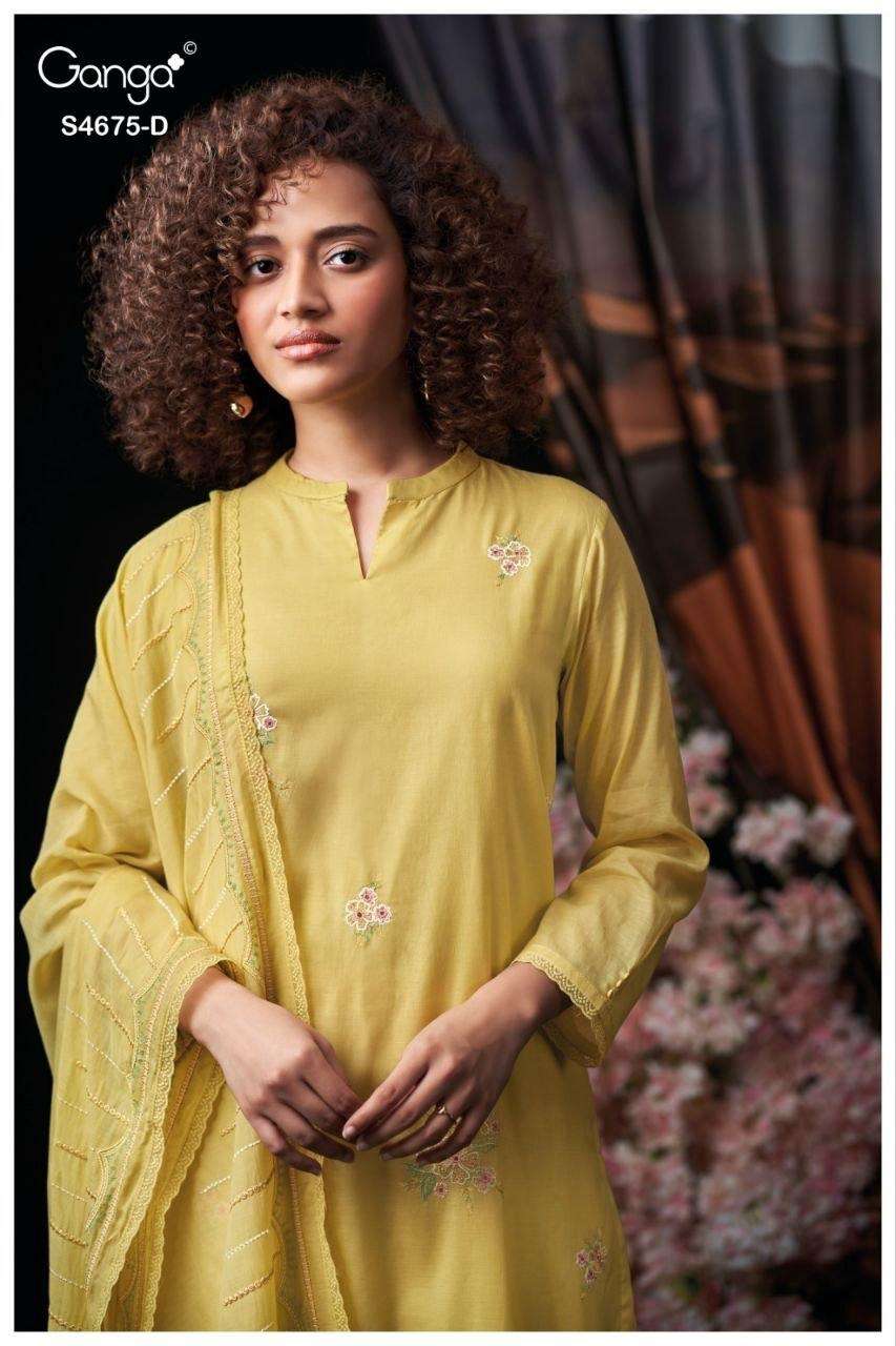 GANGA FASHMI 4675 BEMBERG MUL SOLID COLOR SALWAR SUIT RICH L...