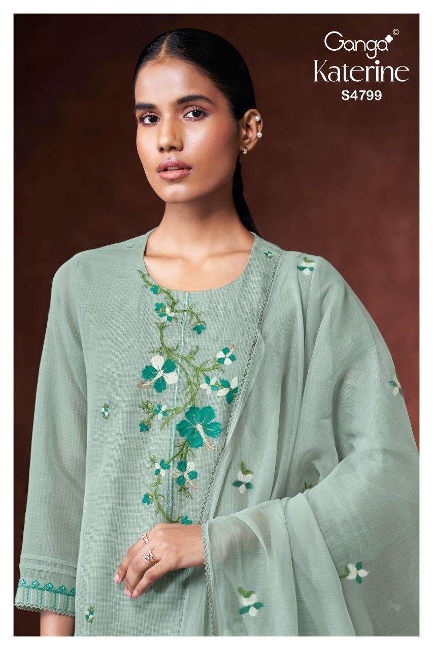 GANGA KATERINE 4799 KOTA SOLID COLOR WITH EMBROIDERY 3 PIECE...