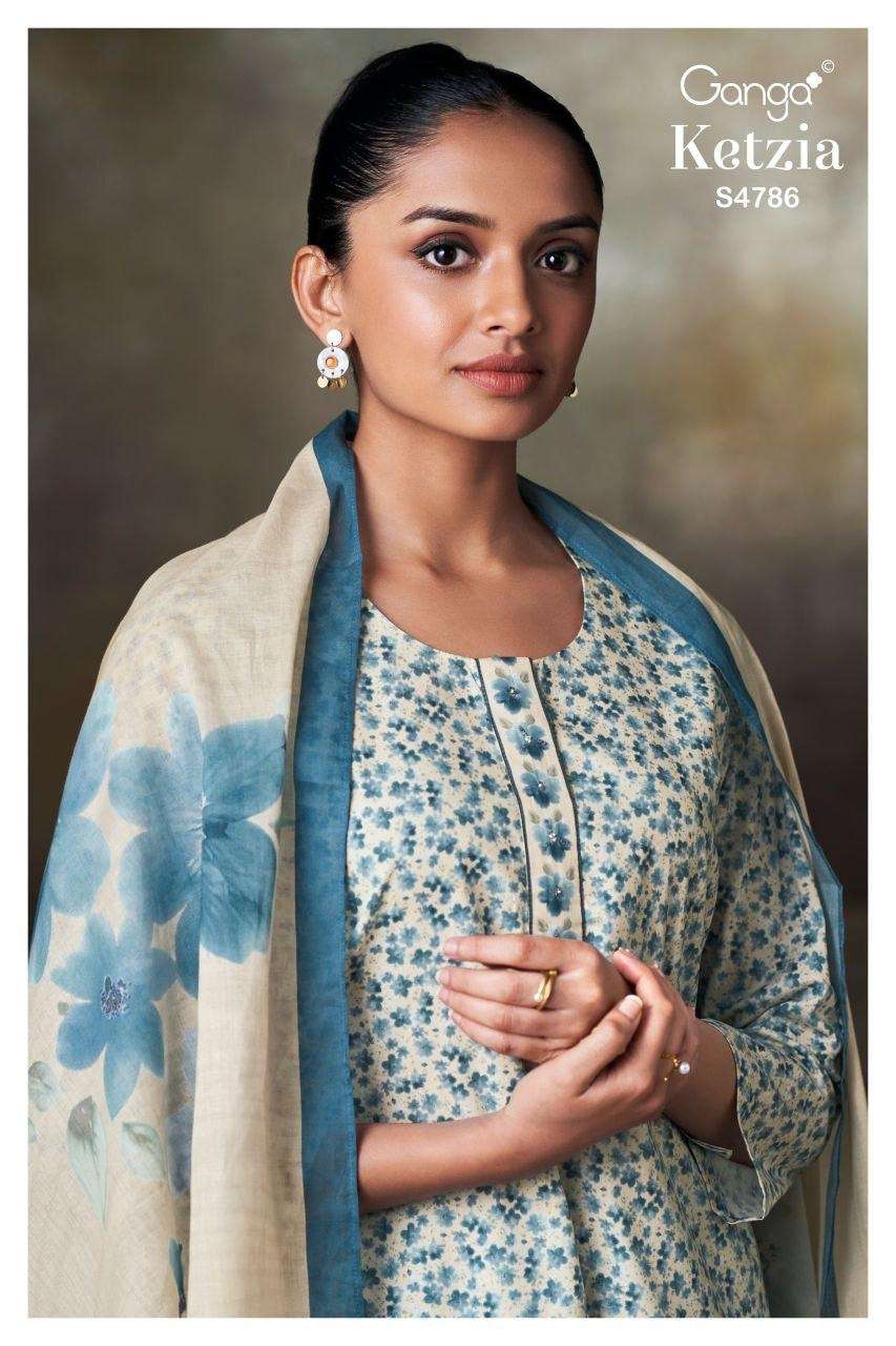 GANGA KETZIA 4786 COTTON PRINTED WITH PRINTED SALWAR KAMEEZ ...