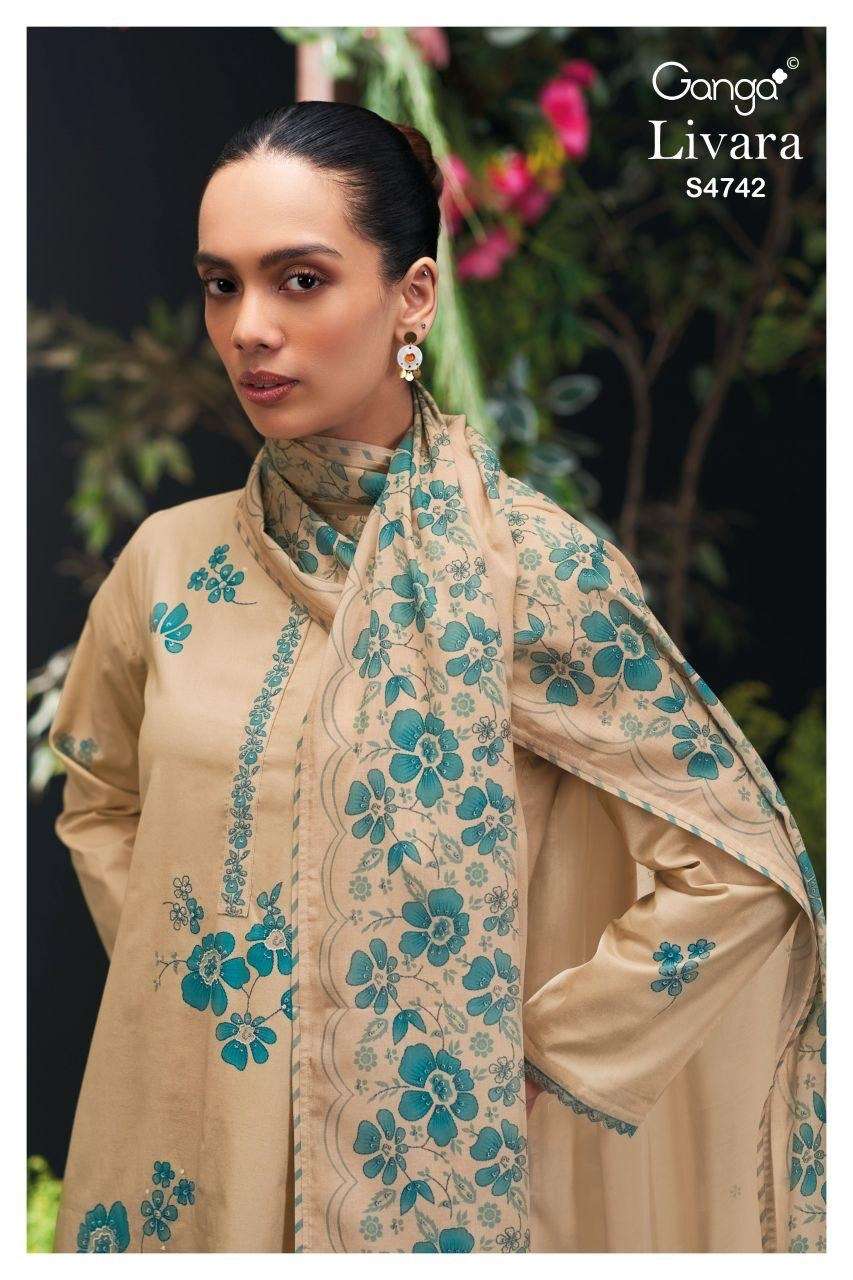 GANGA LIVARA 4742 BOUTIQUE PREMIUM COTTON PRINTED UNSTITCH S...