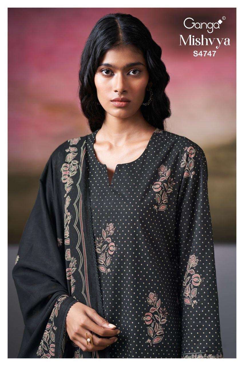 GANGA MISHVYA 4747 RICH QUALITY COTTON PRINTED WITH HAND WOR...