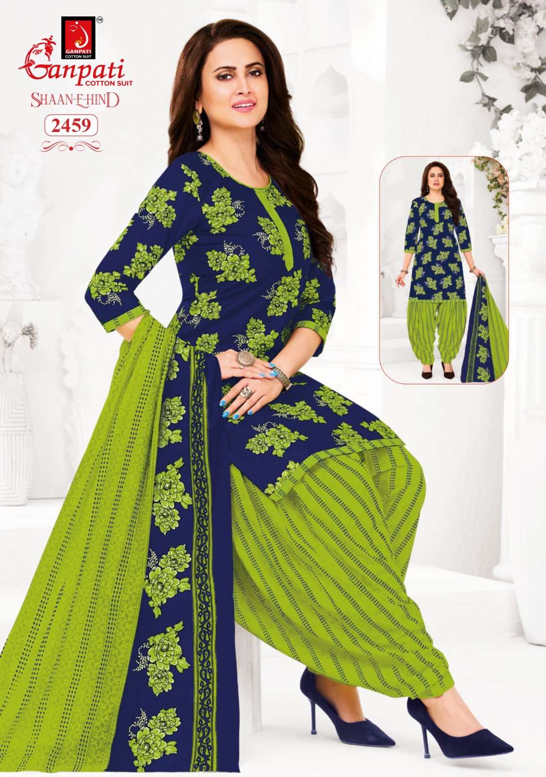 GANPATI SHAAN E HIND VOL 13 PURE COTTON PATIYALA SUIT SUMMER...
