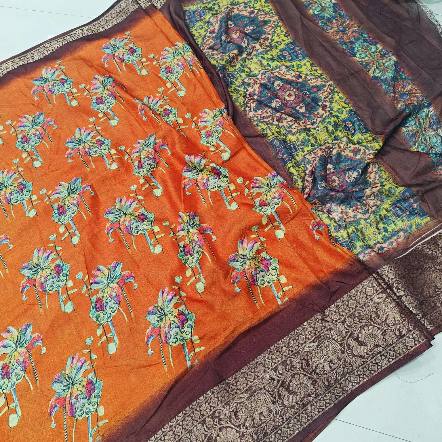 good Quality soft and pure dola silk fancy fabric reseller i...