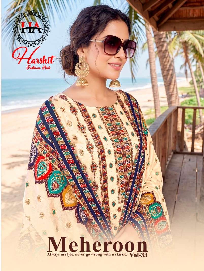 HARSHI FASHION MEHEROON VOL 33 RAYON DISCHARGE PRINT SALWAR ...