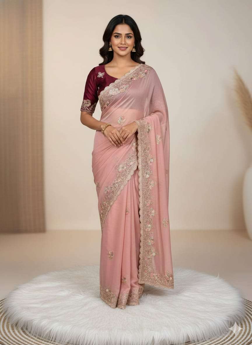  HEAVY AND SOFT BEST QUALITY GEORGETEET SUPER FABRIC SAREE W...