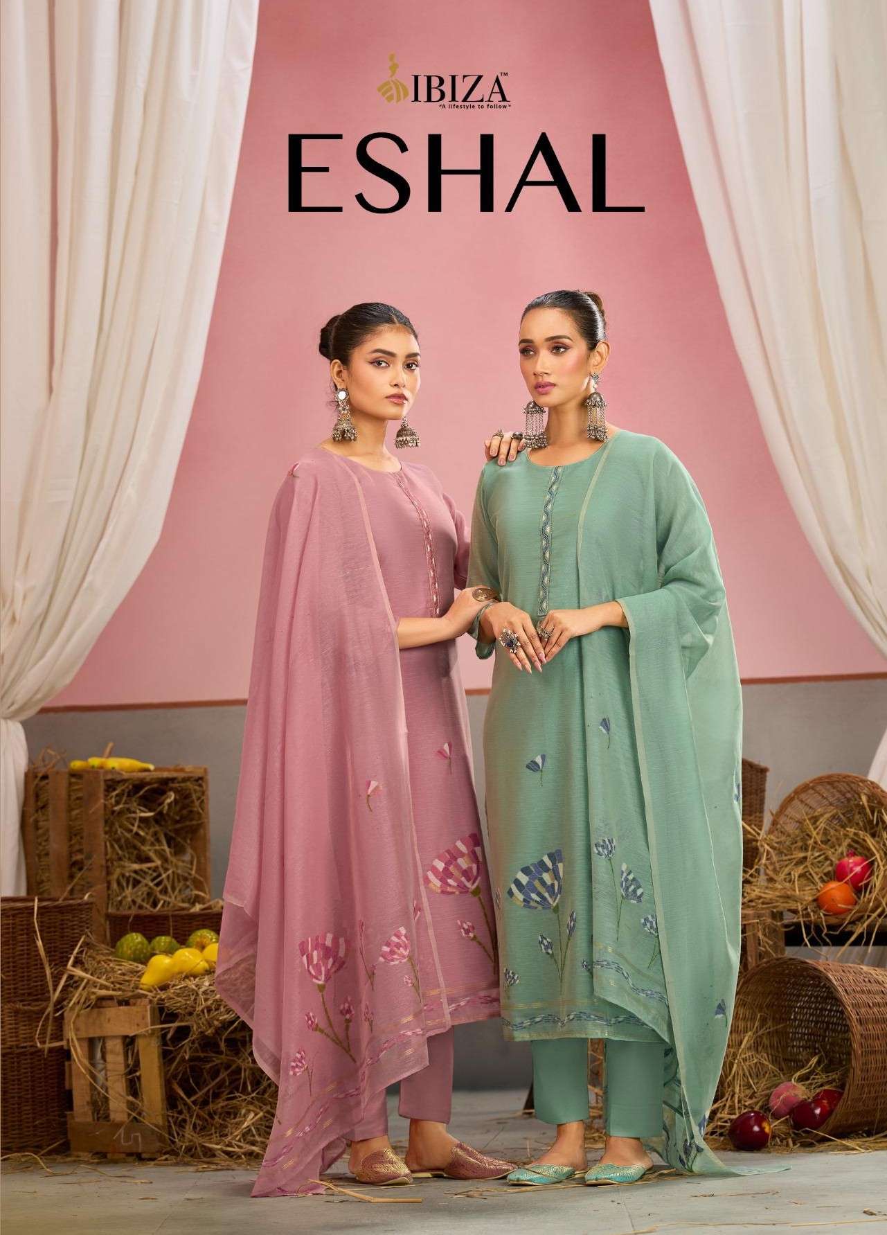 IBIZA ESHAL ORGENIC LILEN COTTON JACQUARD PRINT SUIT FOR CEL...