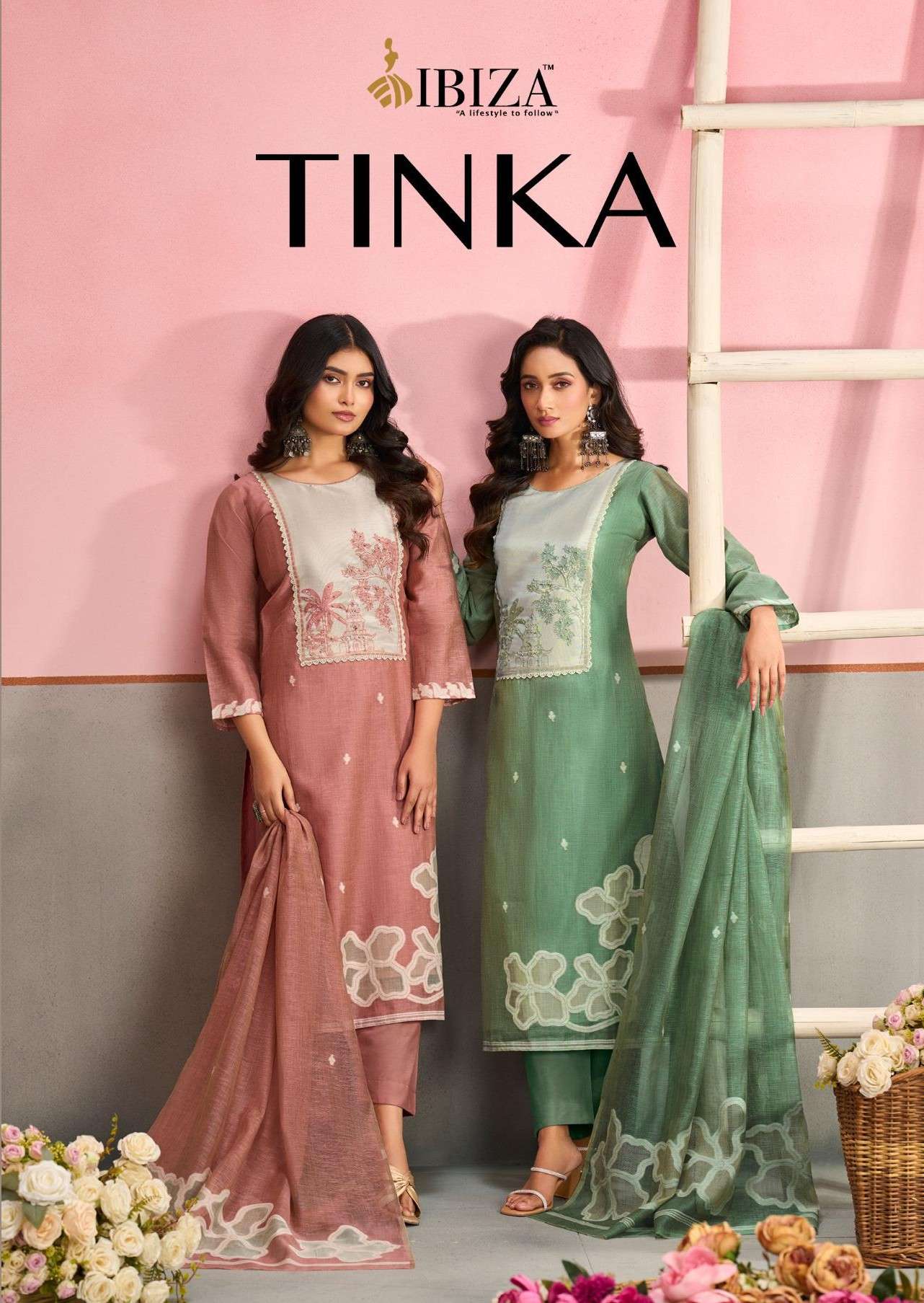 IBIZA TINKA ORGENIC LILEN COTTON JACQUARD PRINT SALWAR SUIT ...
