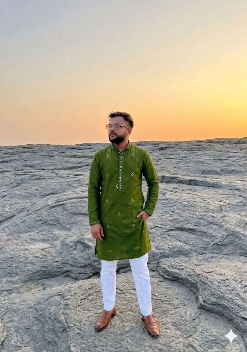 INDIAN MENS TRADITION REYON SOFT KURTA COTTON PAYJAMA SET WH...