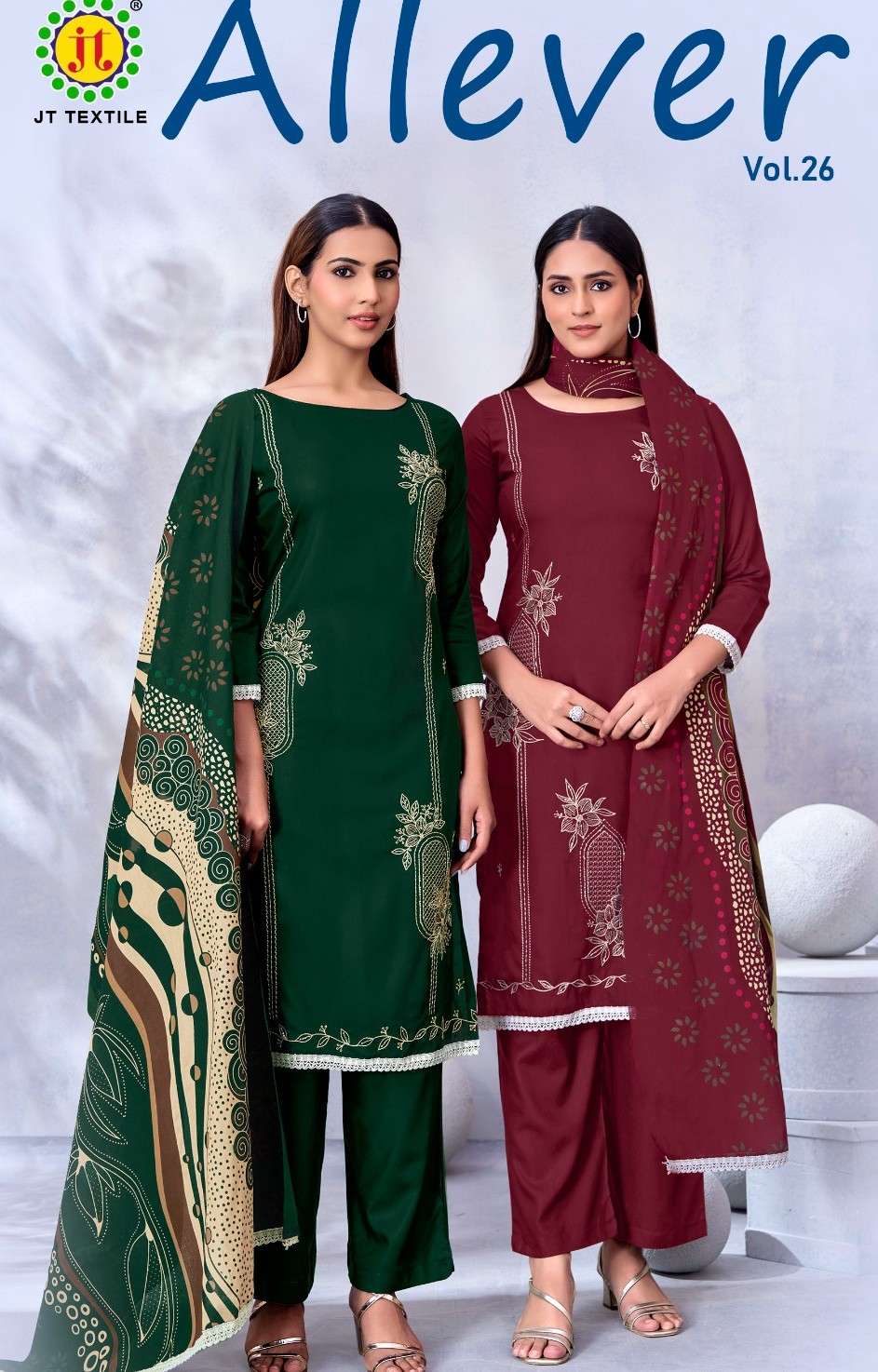 JAMATMA ALLEVER VOL 26 NEW BRANDED RAYON PRINT UNSTITCH SUIT...