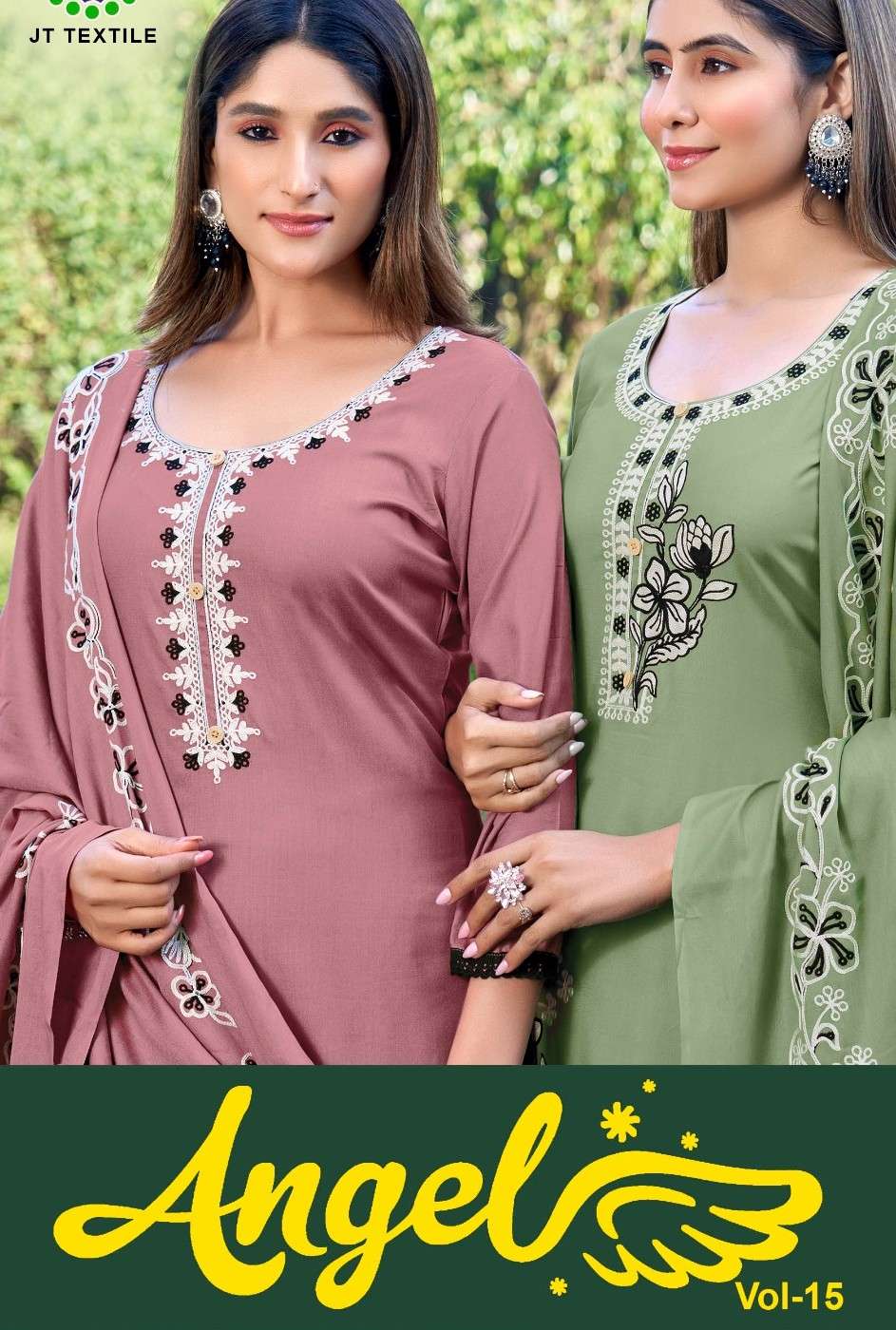 JAMATMAL ANGEL VOL 15 UNIQUE CLOTH RAYON WITH BITS WORK 3 PI...