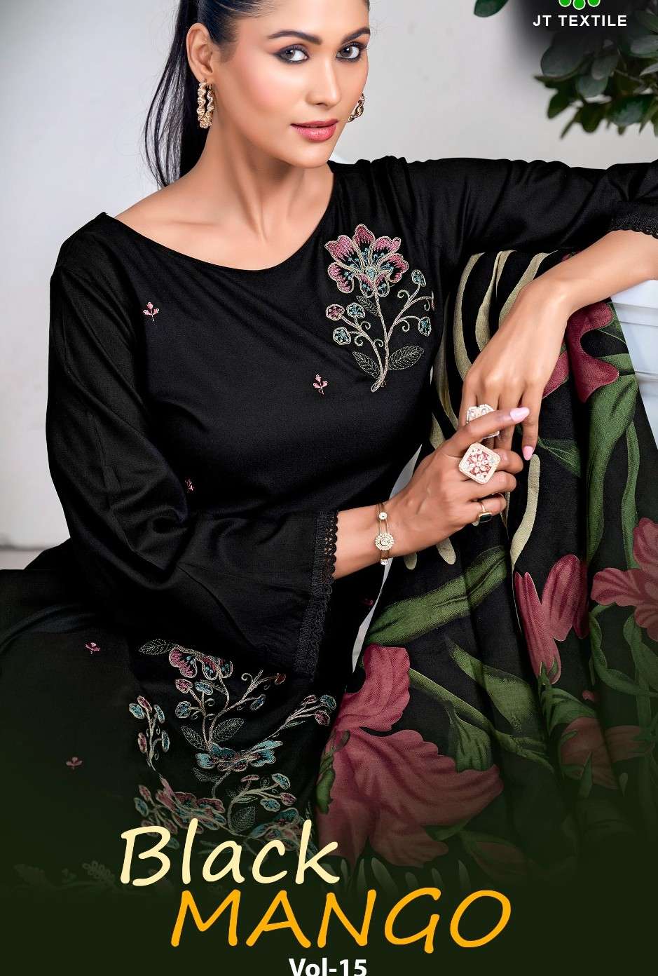 JAMATMAL BLACK MANGO VOL 15 BOUTIQUE RAYON BLACK SALWAR SUIT...