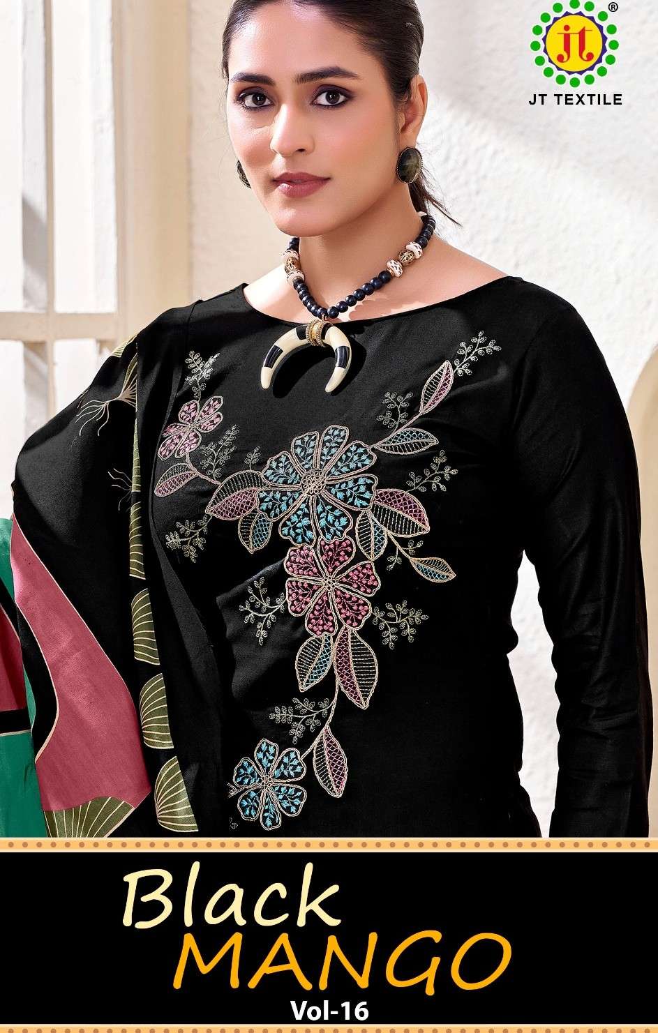 JAMATMAL BLACK MANGO VOL 16 RAYON WITH CODING WORK SALWAR SU...
