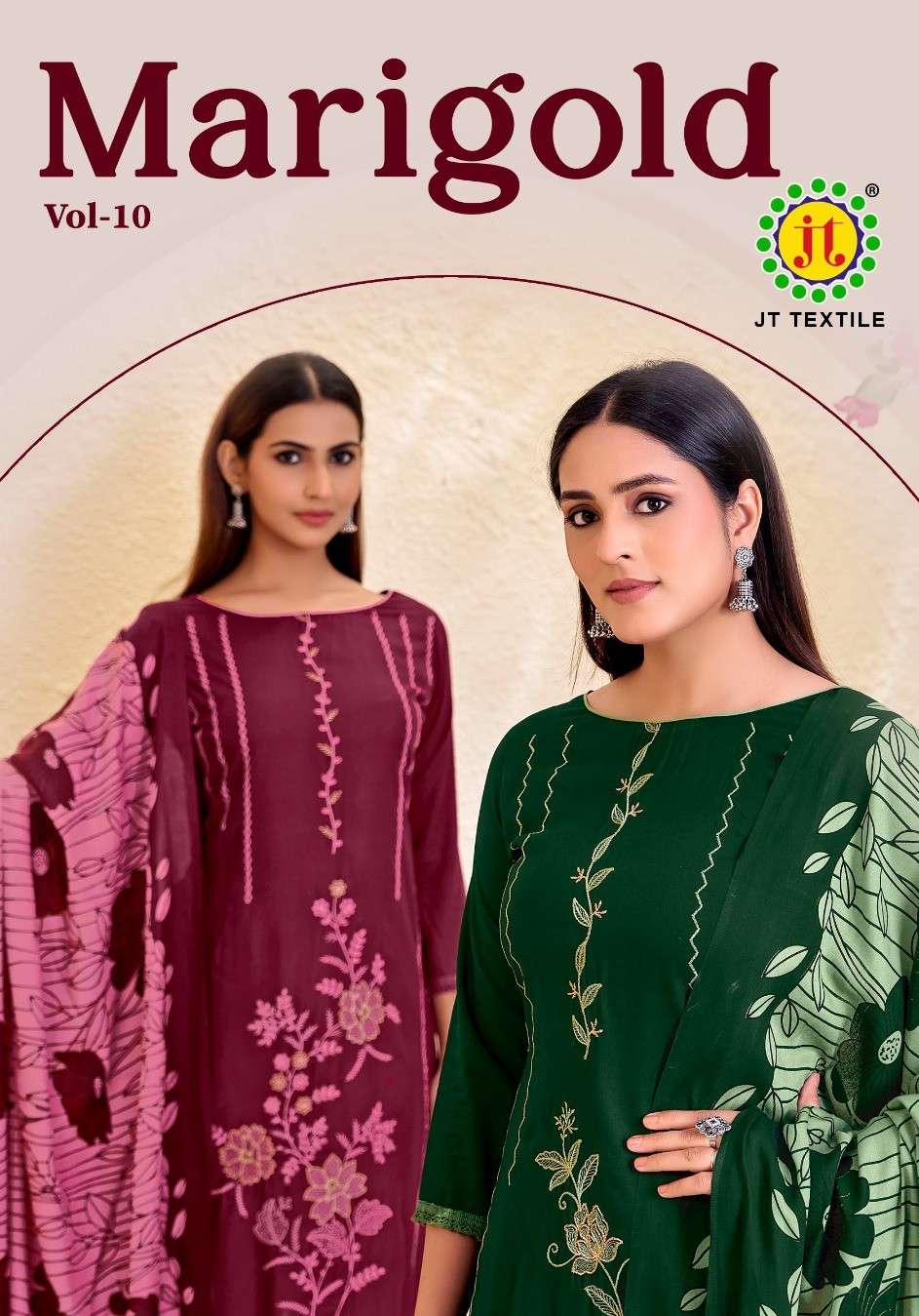 JAMATMAL MARIGOLD VOL 10 RAYON PRINT WITH EMBROIDERY WORK SA...