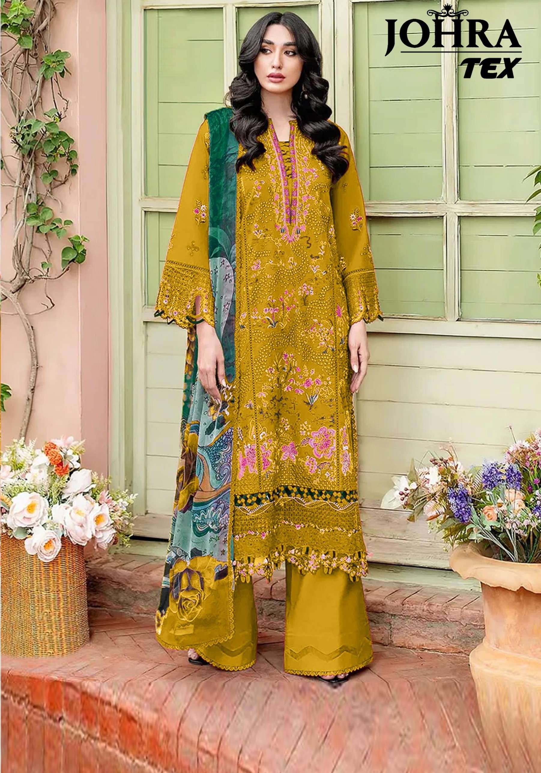 JOHRA TEX JT 195 COTTON UNSTITCH COLLECTION COTTON YELLOW PA...