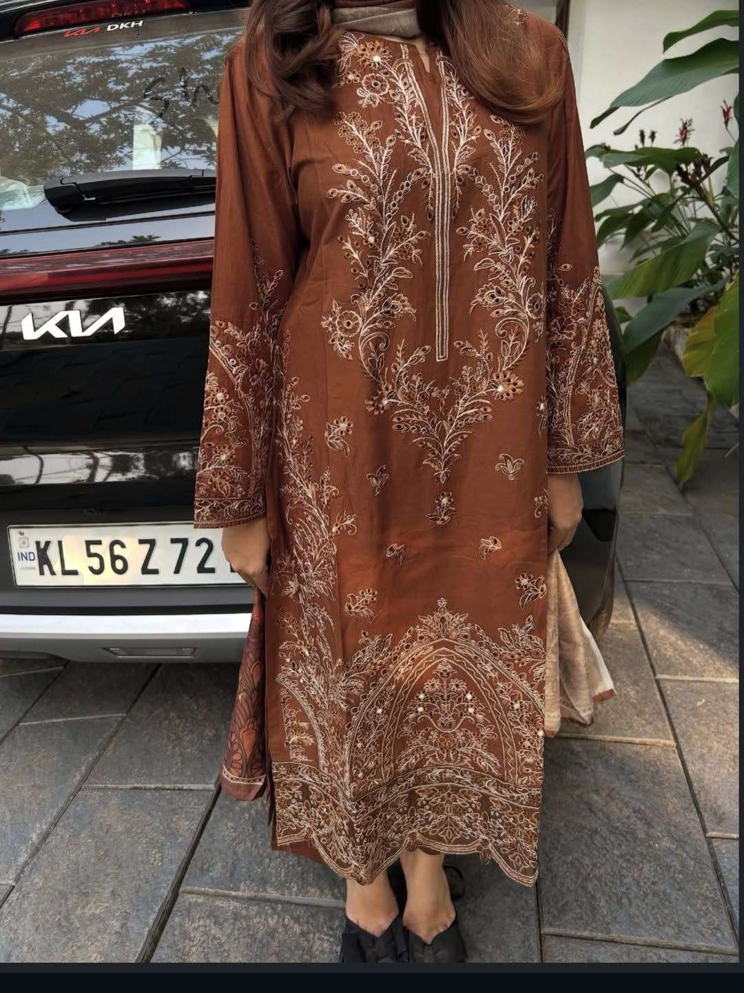 JOHRA TEX JT 196 COTTON WITH CHIKANKRI PATTERN COFFEE COLOR ...