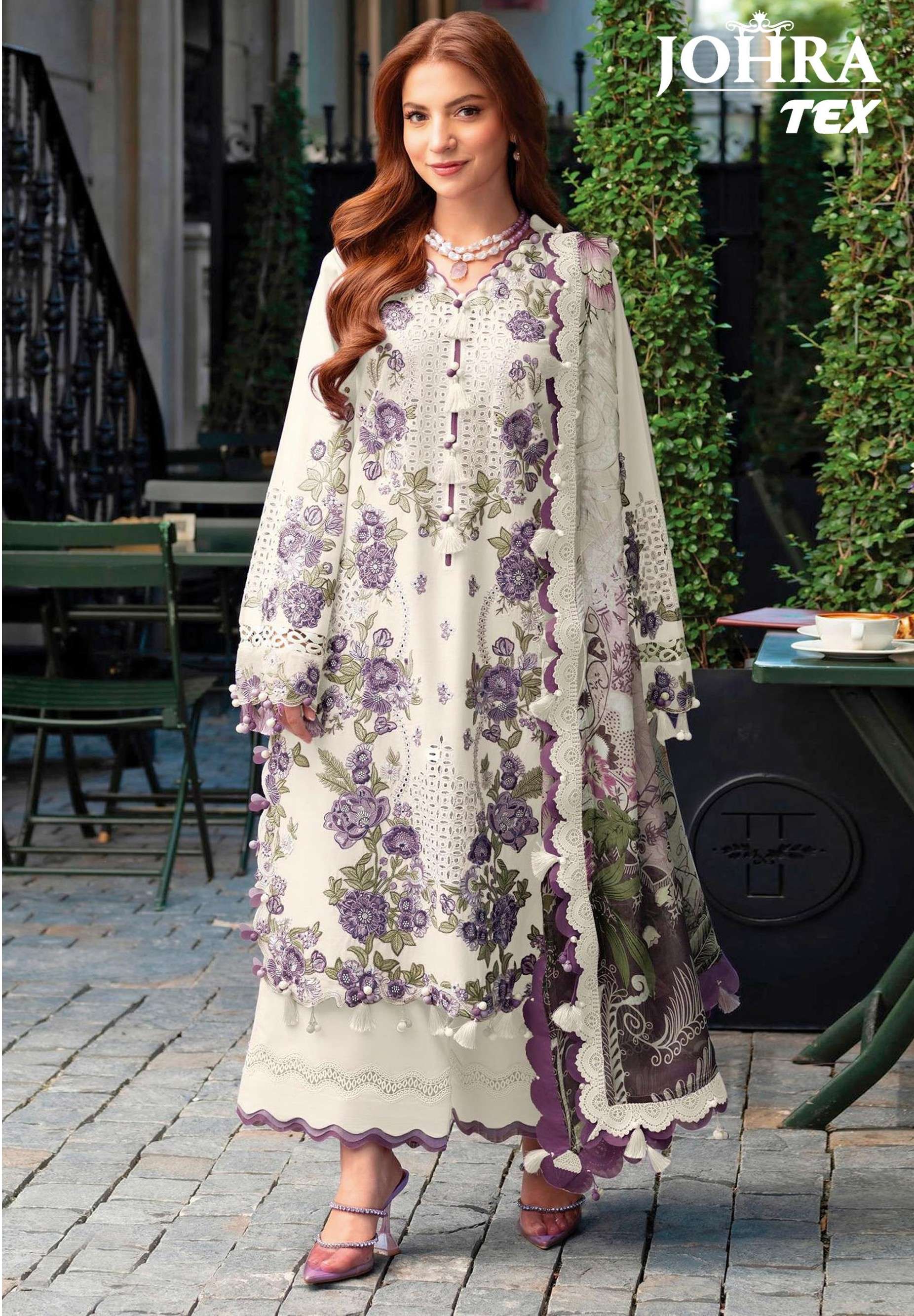 JOHRA TEX JT 198 COTTON WITH HEAVY EMBROIDERY PAKISTANI DRES...