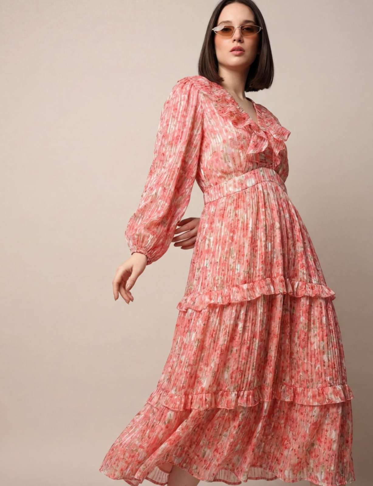 K 848 GEORGETTE FLOWER DESIGN PRETTY FROCK TO GIRL WEAR EXPO...