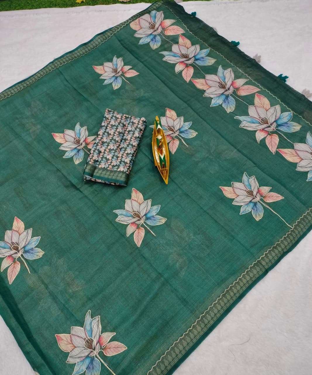 KAATHA FLOWER SOFT FLOVY COTTON SILK FABRIC BEAUTIFUL FLOWER...