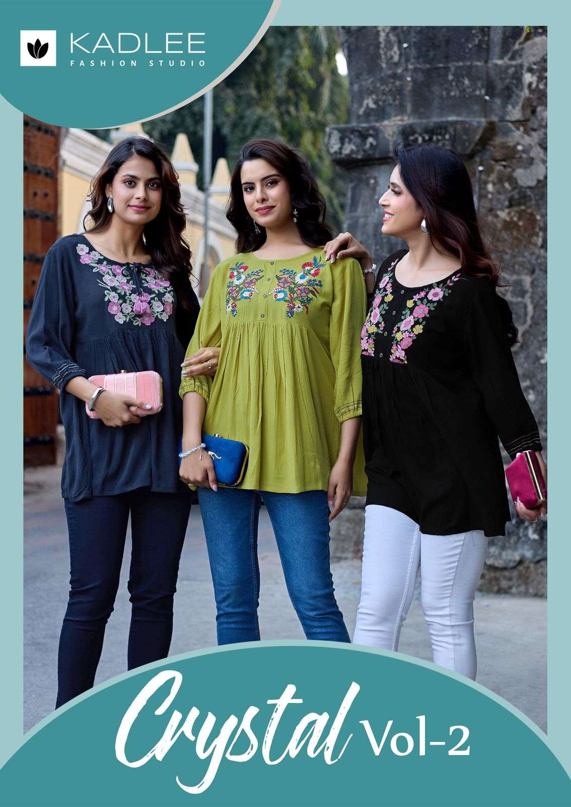KADLEE CRYSTAL VOL 2 RAYON STYLISH SHORT TOP COLLECTION GIRL...