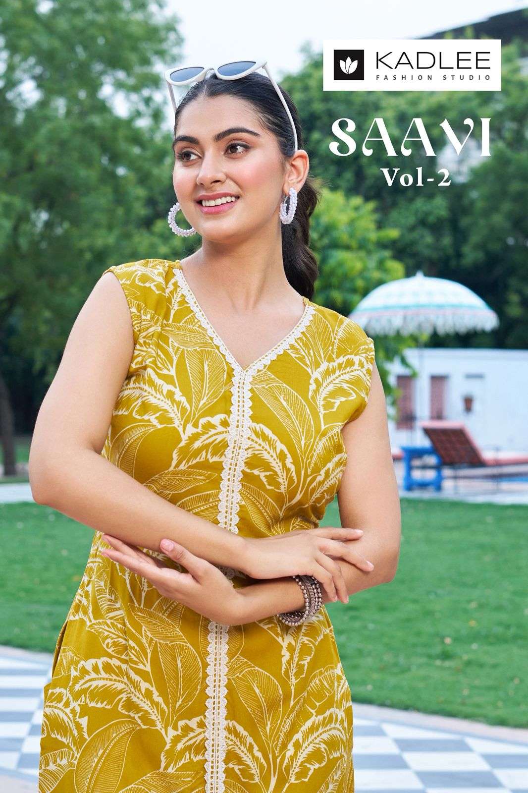 KADLEE SAAVI VOL 2 SLEEVELESS KURTI PALAZZO SUIT FOR YOUNG W...