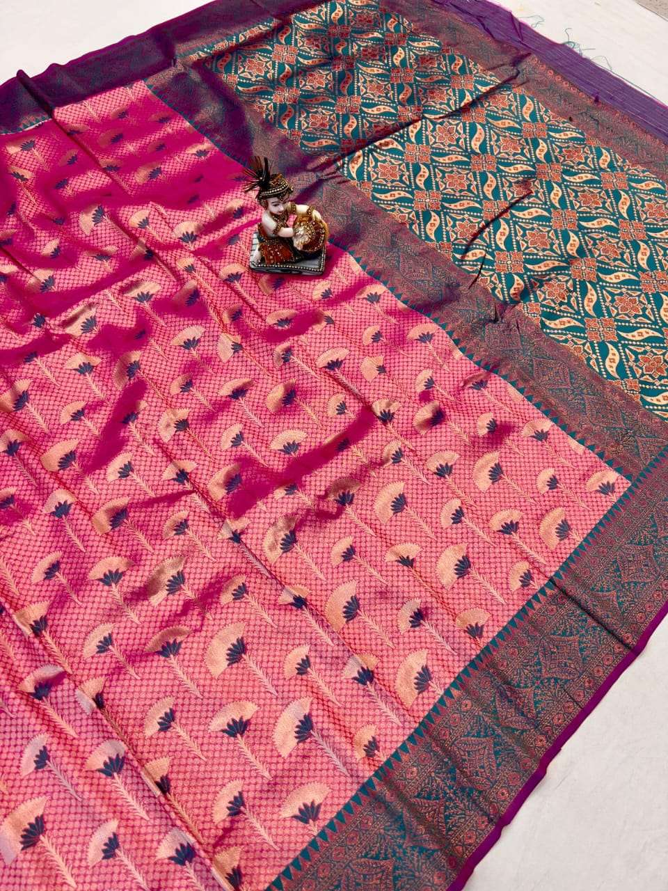 kajal Fantastic Pure Dharmavaram Silk with adorable Copper &...