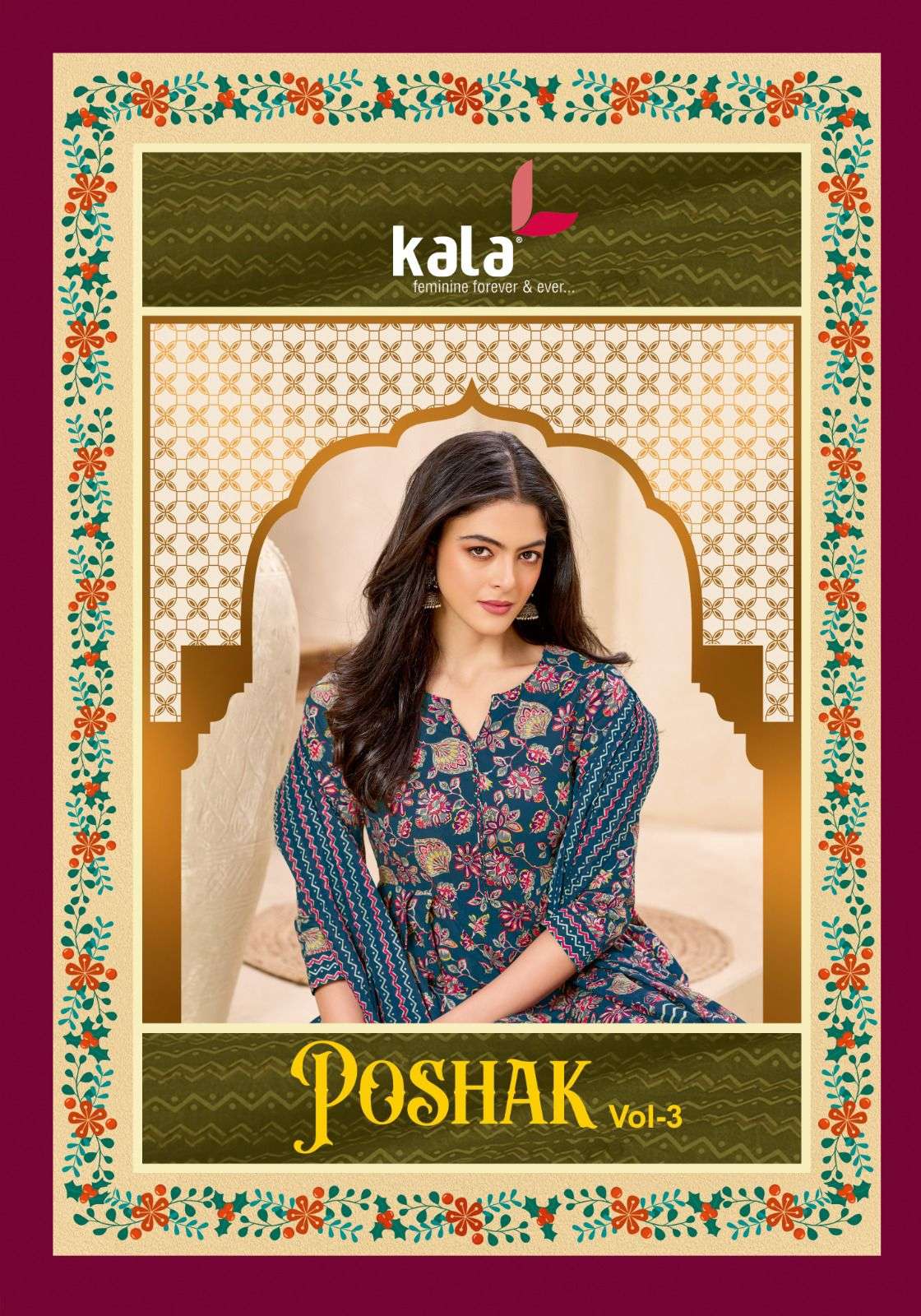 KALA POSHAK VOL 3 COTTON PRINTED UNSTITCH SALWAR SUIT INDIAN...