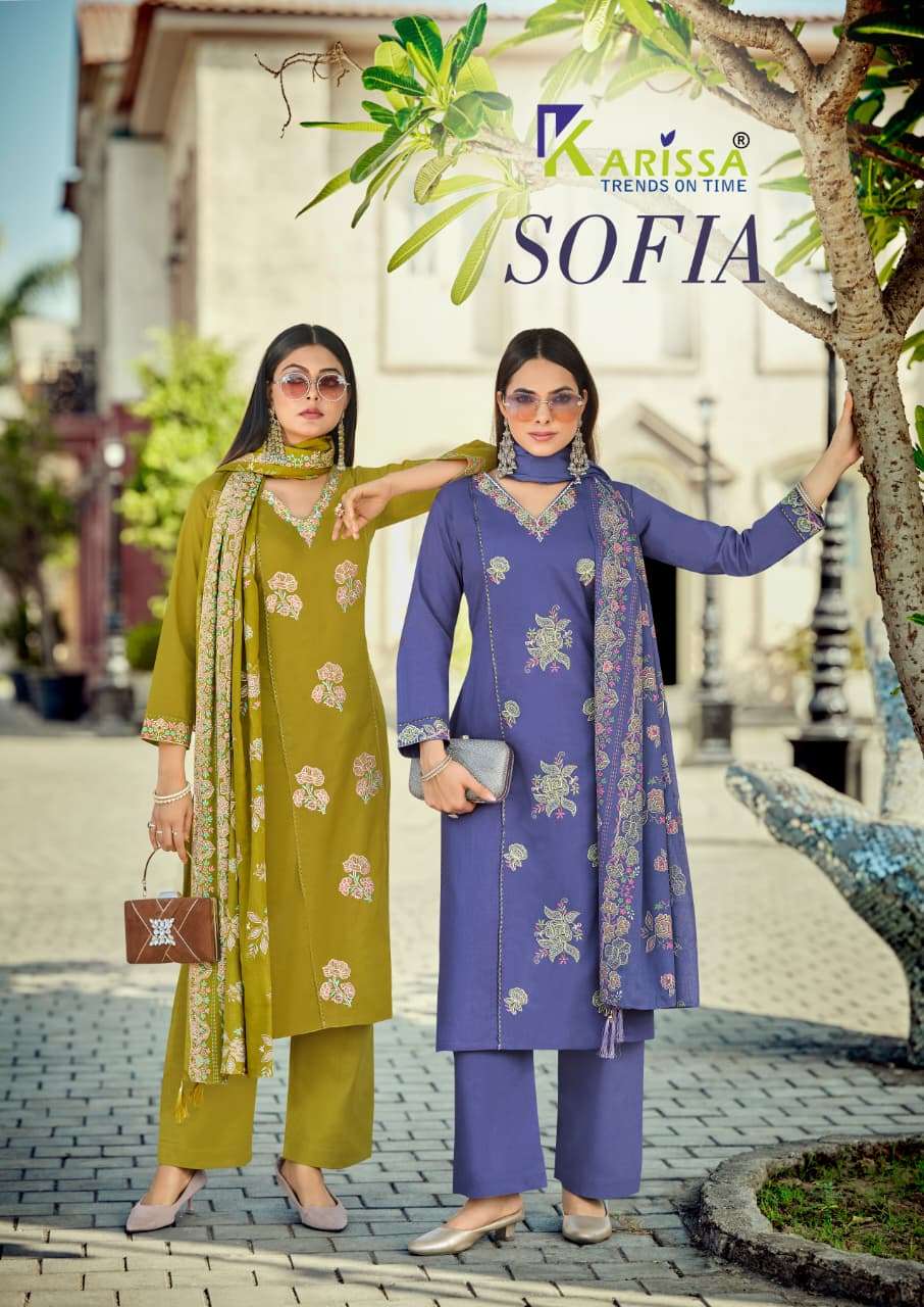 KARISSA SOFIA BOMBAY COTTON STRAIGHT CUT TOP BOTTOM WITH DUP...