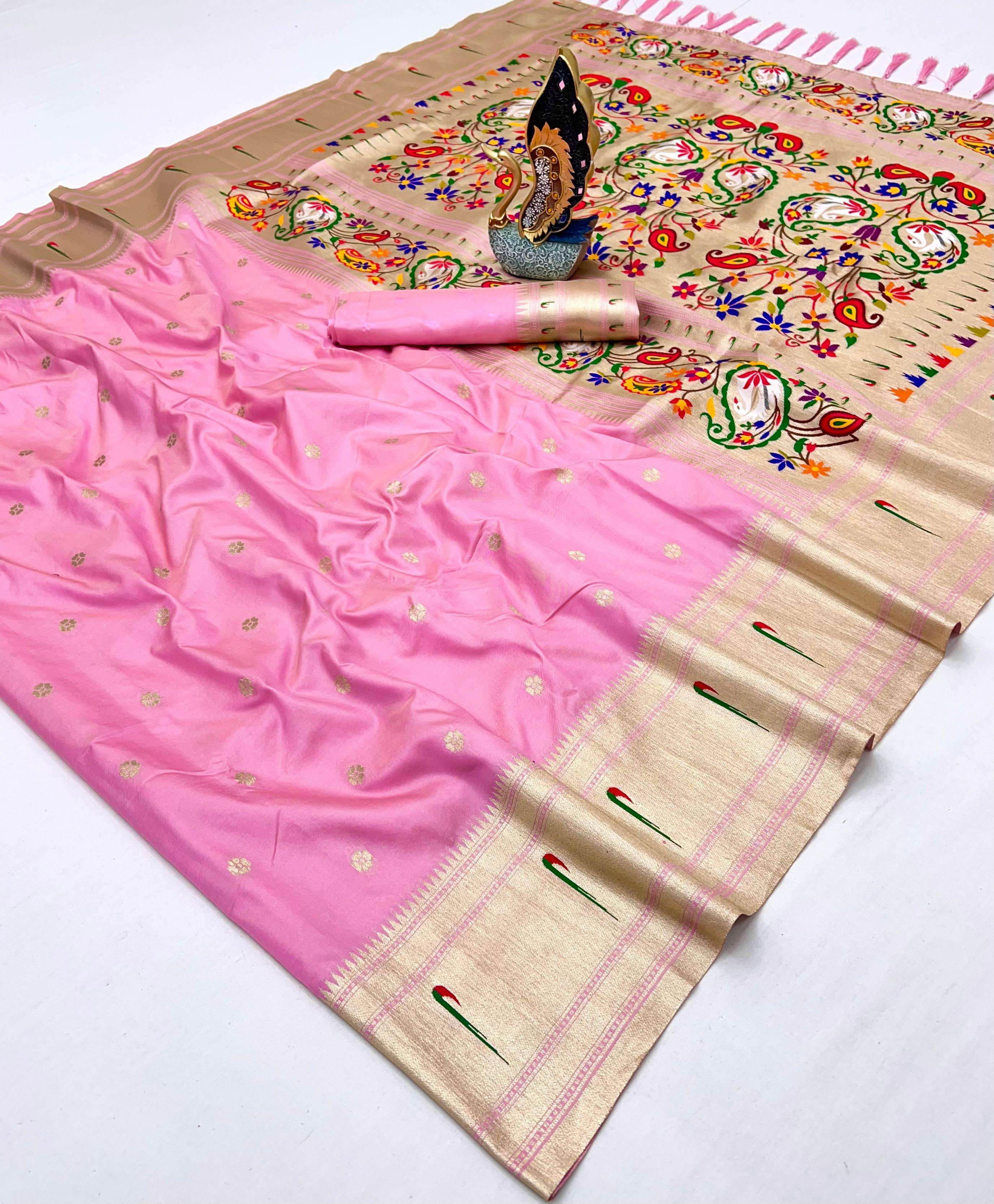  Karma Paithani Vol 5 Soft Pethani silk fabric with zari wea...