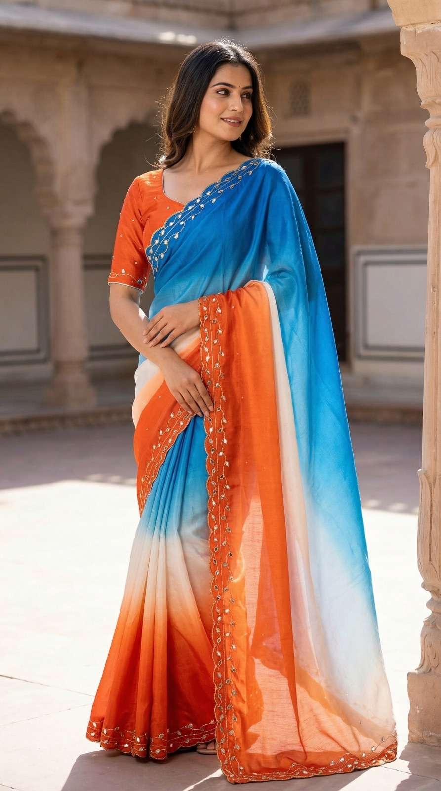 Kashvi Pure and soft Chinon shining and beautiful colour fab...