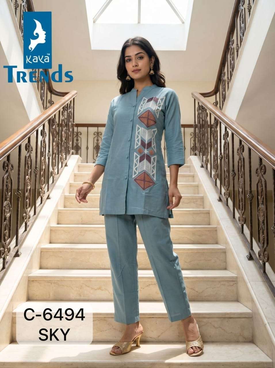 KAYA 6494 COTTON WITH FANCY TOWEL WORK LIKE CORD SET VIRAL O...