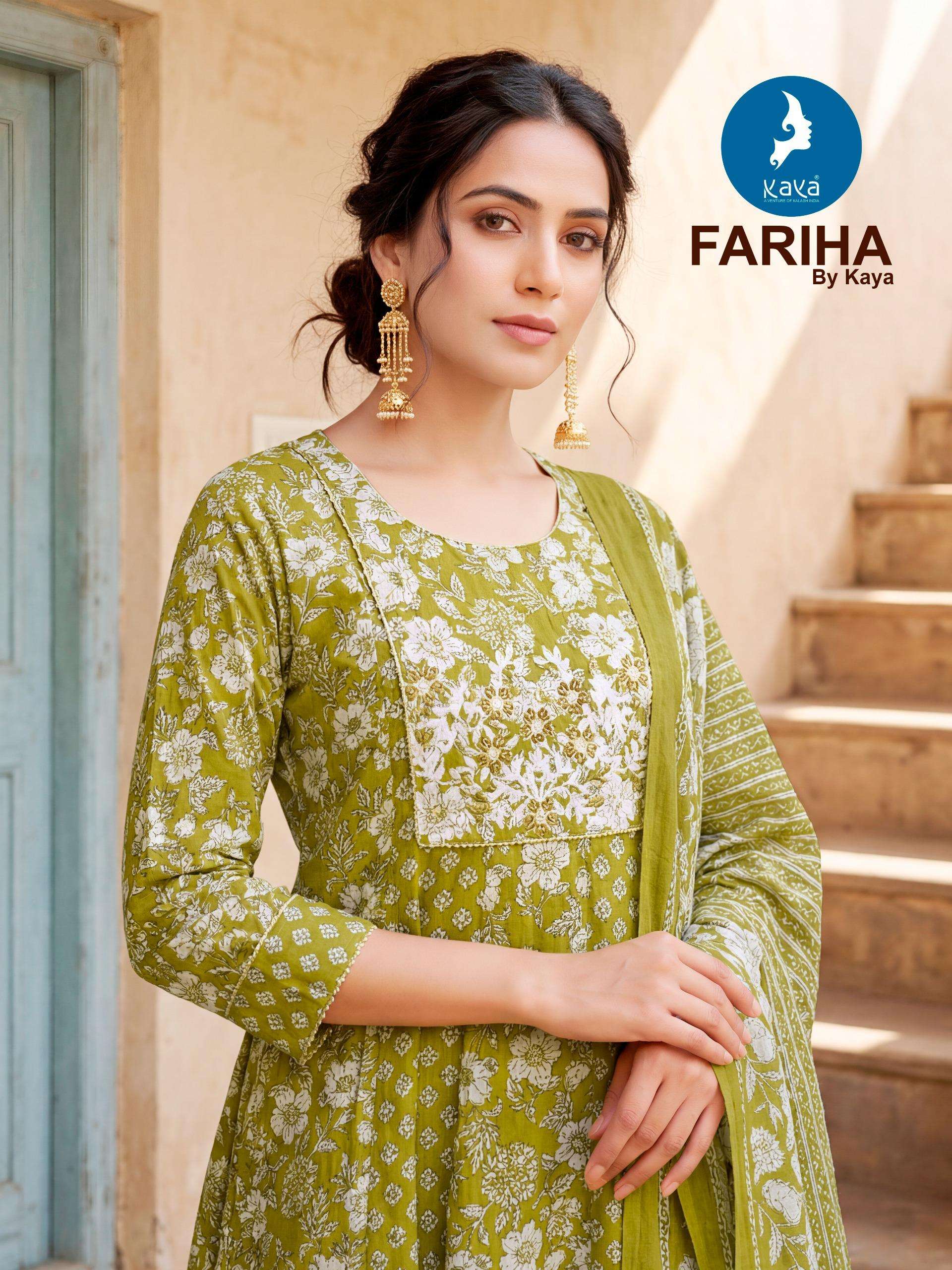 KAYA KURTI FARIHA COTTON PRINT 3 PIECE ANARKALI CONCEPT SALW...