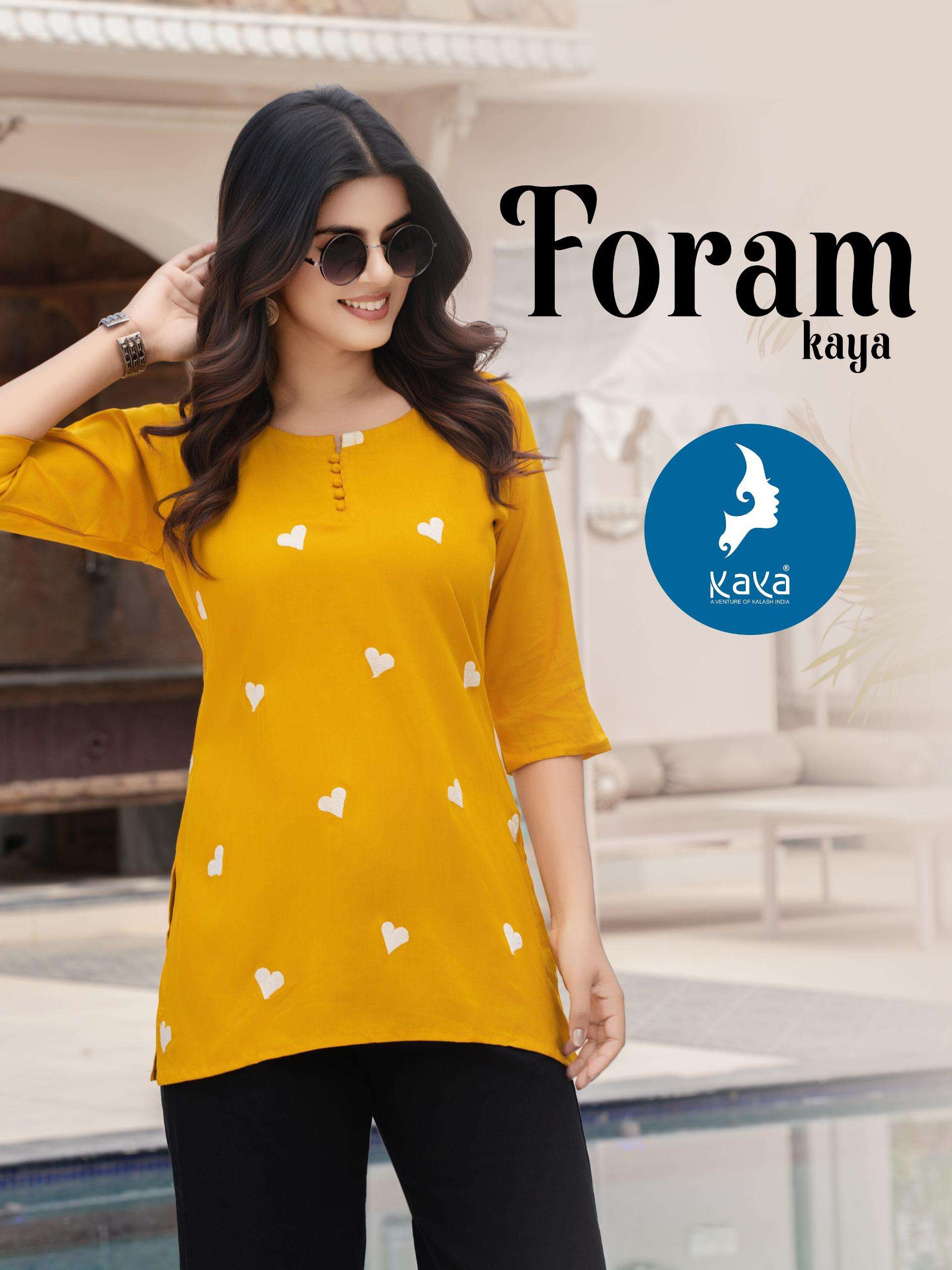 KAYA KURTI FORAM SINGLE KURTI SHORT TOP CONCEPT CASUAL OUTFI...