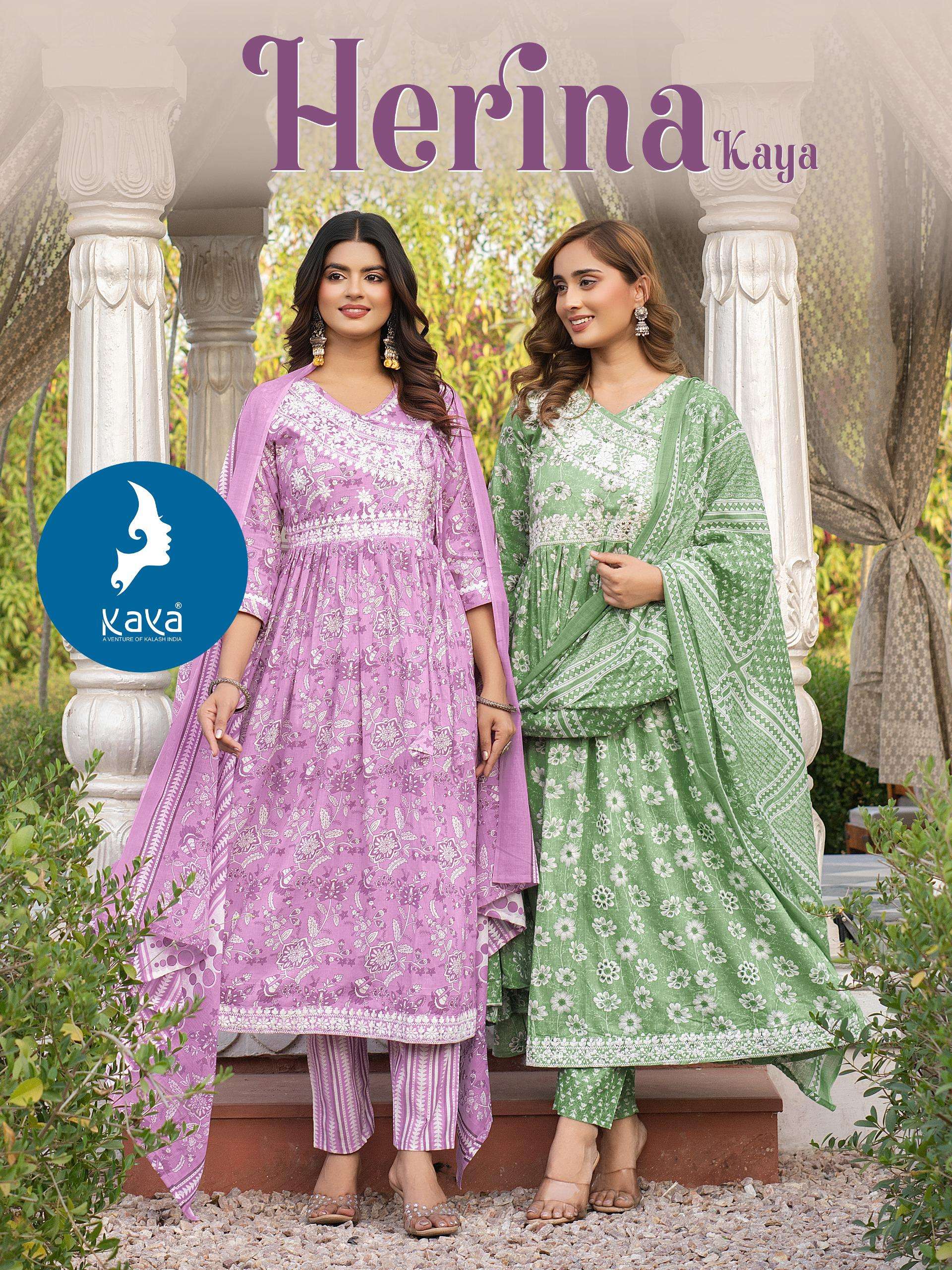 KAYA KURTI HERINA COTTON PRINT 3 PIECE ANARKALI CONCEPT SALW...