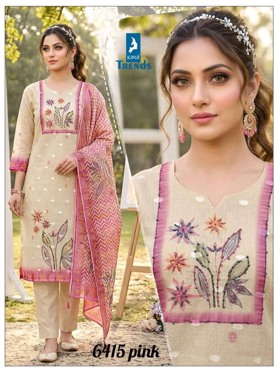 KAYA TRENDS HANDWORK WORK 3PIECE WITH DIGITAL PRINT SALWAR S...