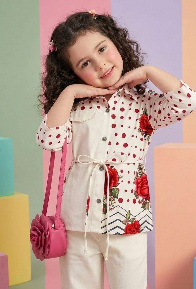 KIDS 17 COTTON SUMMER FLOWER PRINT CORD SET FOR KIDS DEALER