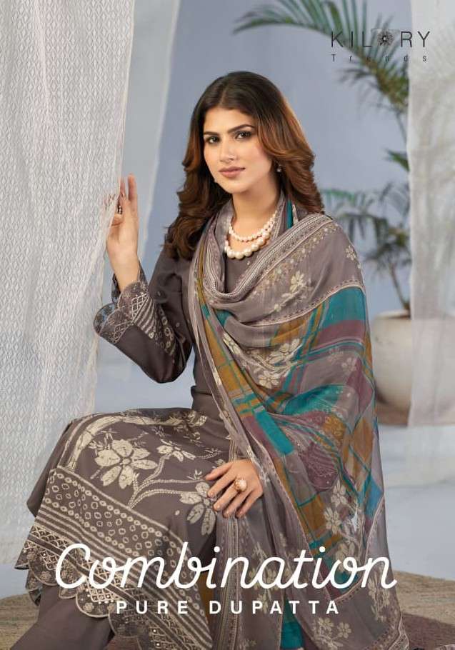 KILORY TRENDS COMBINATION LAWN COTTON DIGITAL FOIL PRINT SUI...
