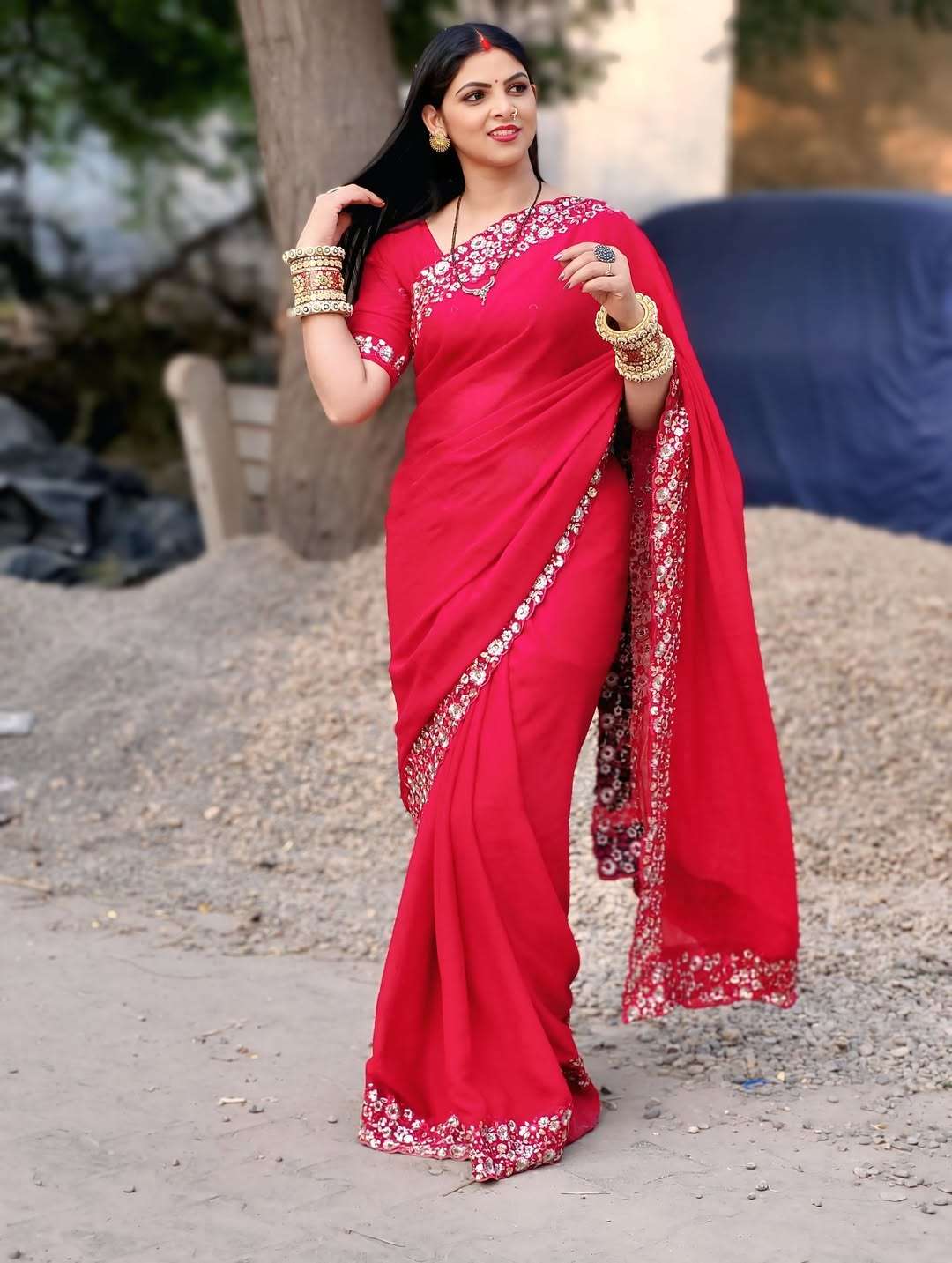   Kritika New Launching Crush Silk Fabric With Fancy Sequinc...