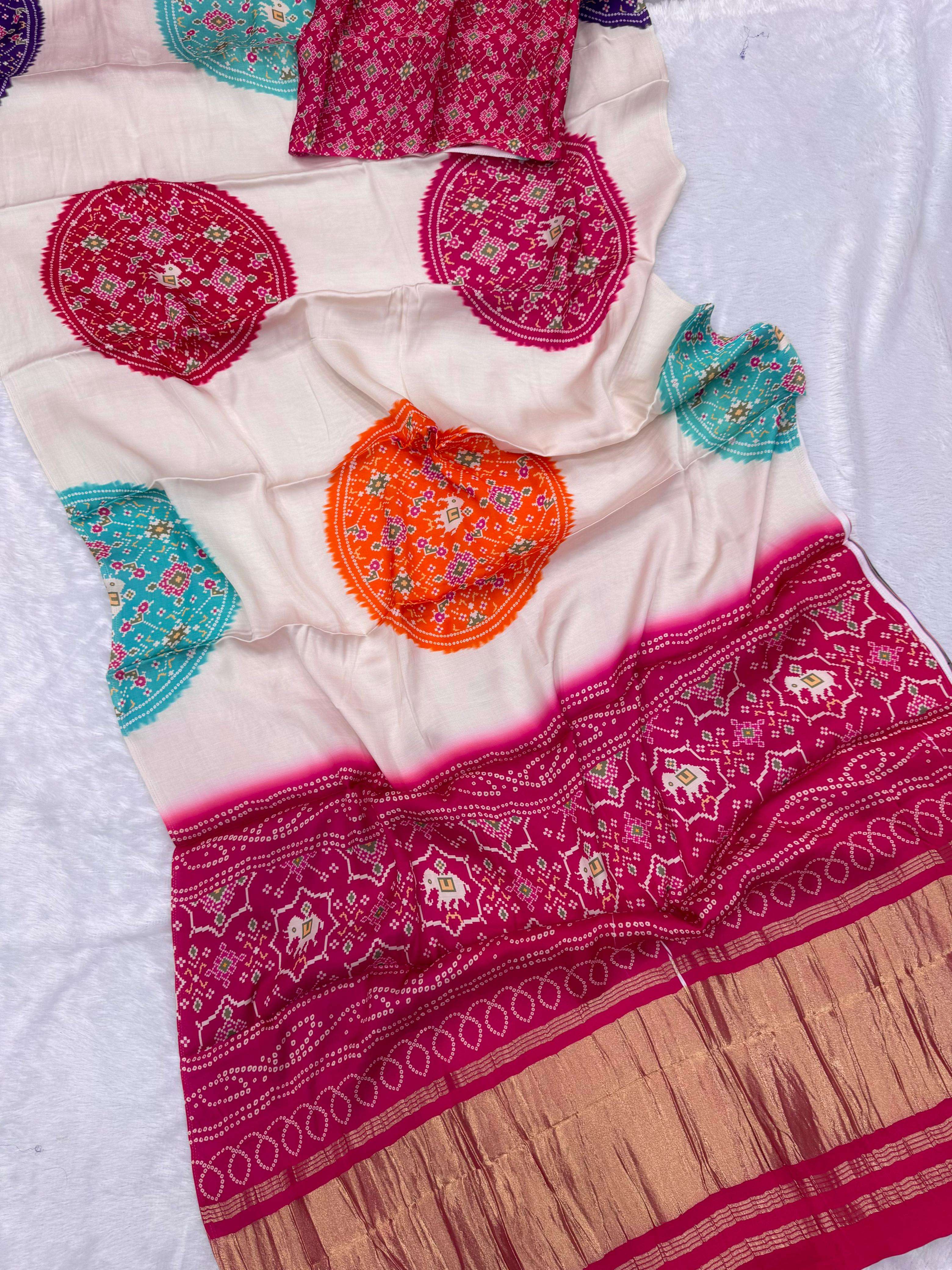 Lagdi Patta Saree New Pure Gajji silk fabric grace in every ...