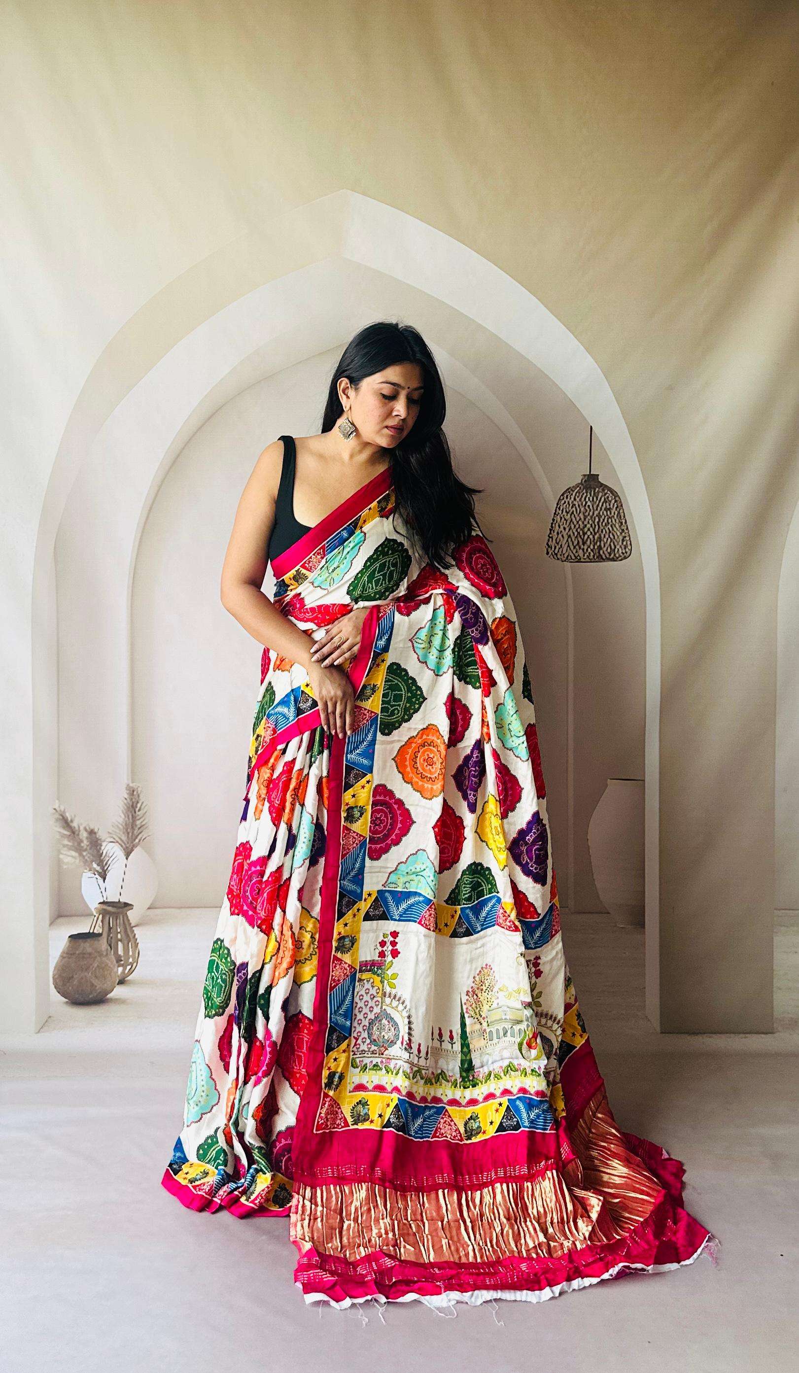 Lagdi Patta Saree Pure and beautiful Gajji Silk fantastic fa...