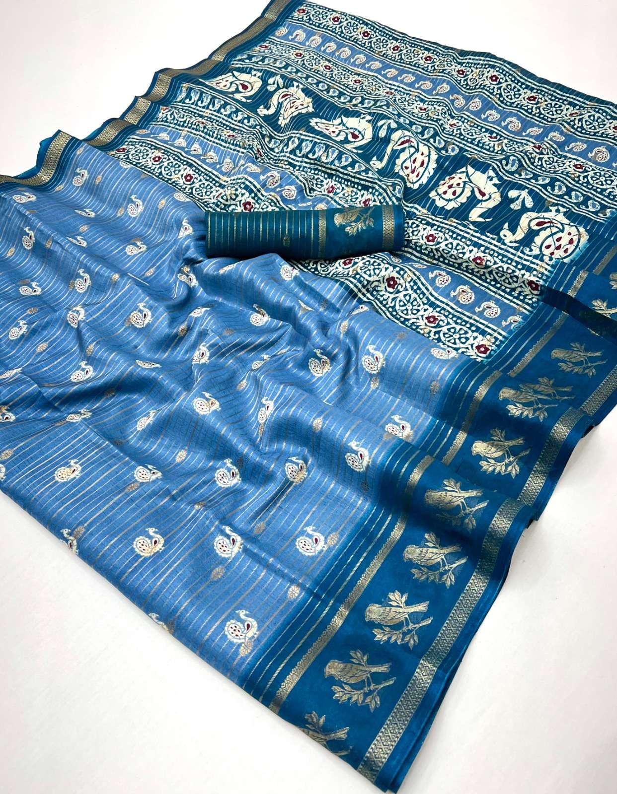 latest quality for girls made of fancy Dola silk fabric sare...