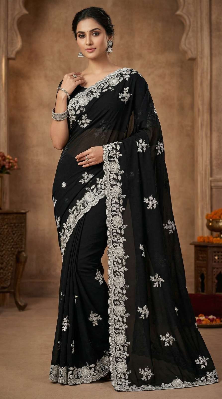  launching New Designer ena Crush Silk Saree With Fancy Sequ...
